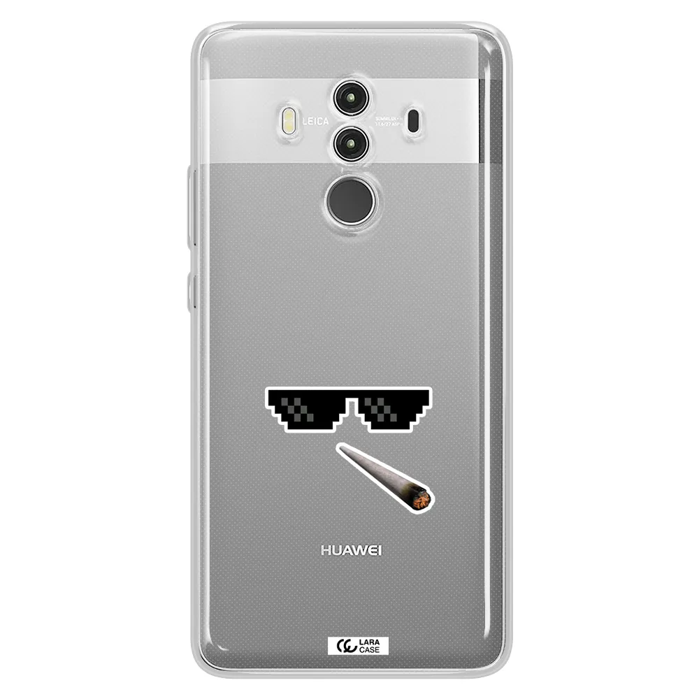 a cigarette and sunglasses Huawei Mate 10 Clear TPU Case