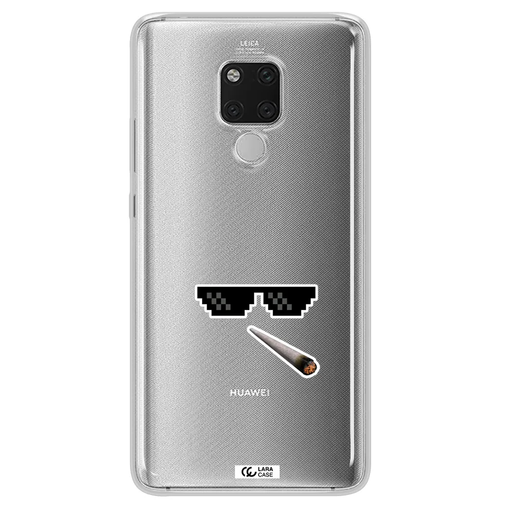 a cigarette and sunglasses Huawei Mate 20X Clear TPU Case