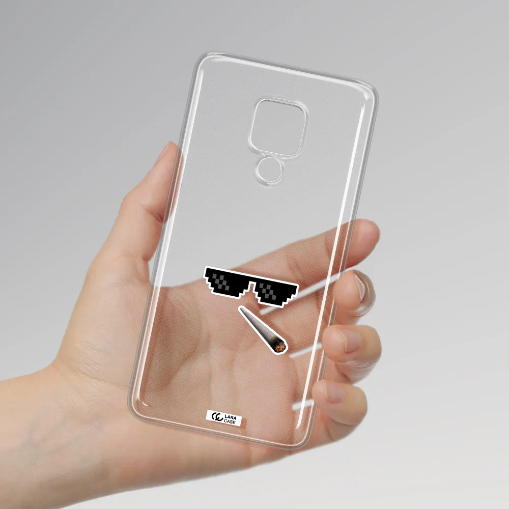 a cigarette and sunglasses Huawei Mate 20X Clear TPU Case