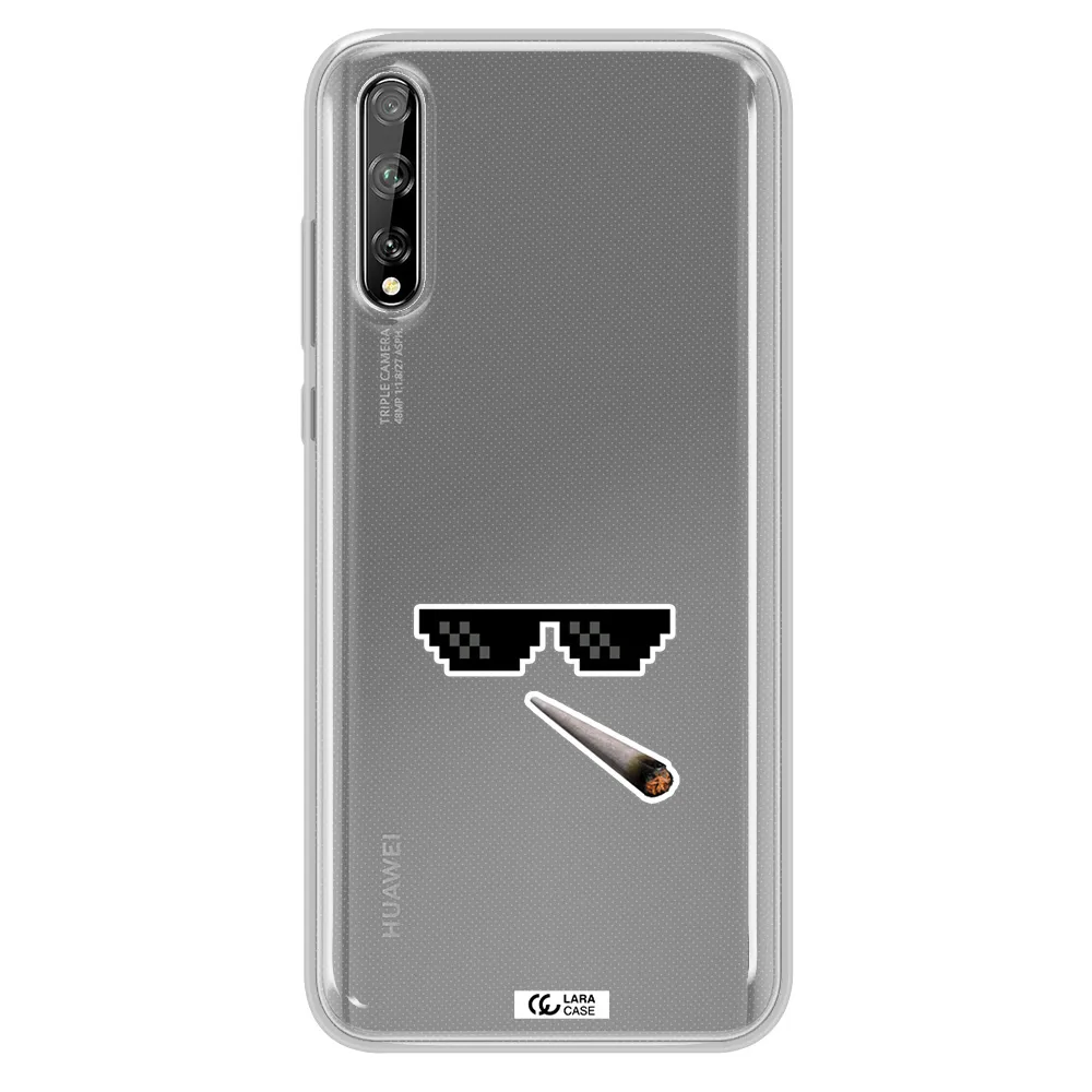a cigarette and sunglasses Huawei P Smart S Clear TPU Case