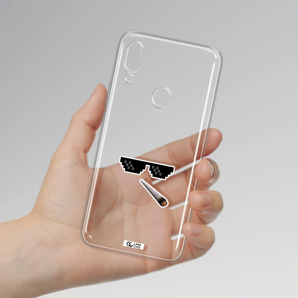 a cigarette and sunglasses Huawei P Smart Z Clear TPU Case