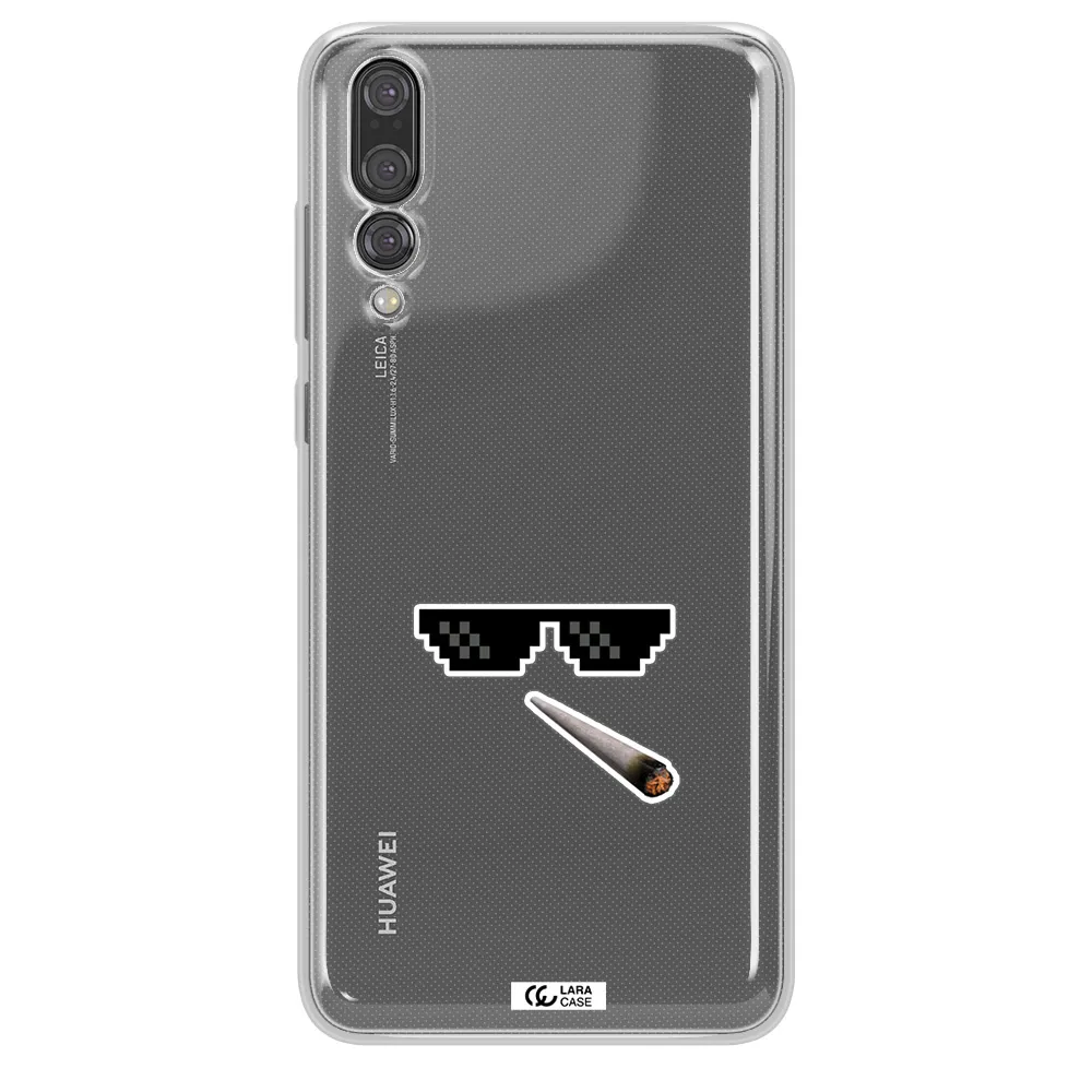 a cigarette and sunglasses Huawei P20 Pro Clear TPU Case