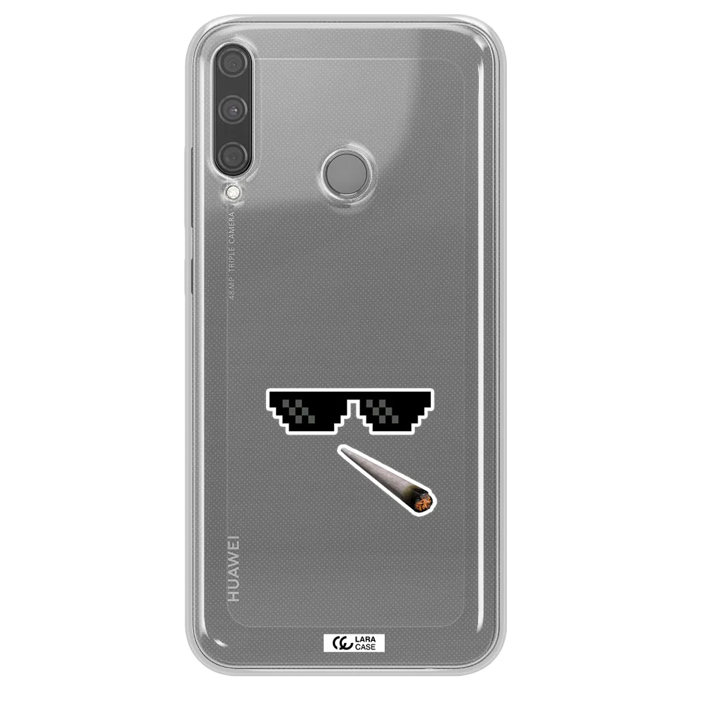 a cigarette and sunglasses Huawei P40 Lite E Clear TPU Case
