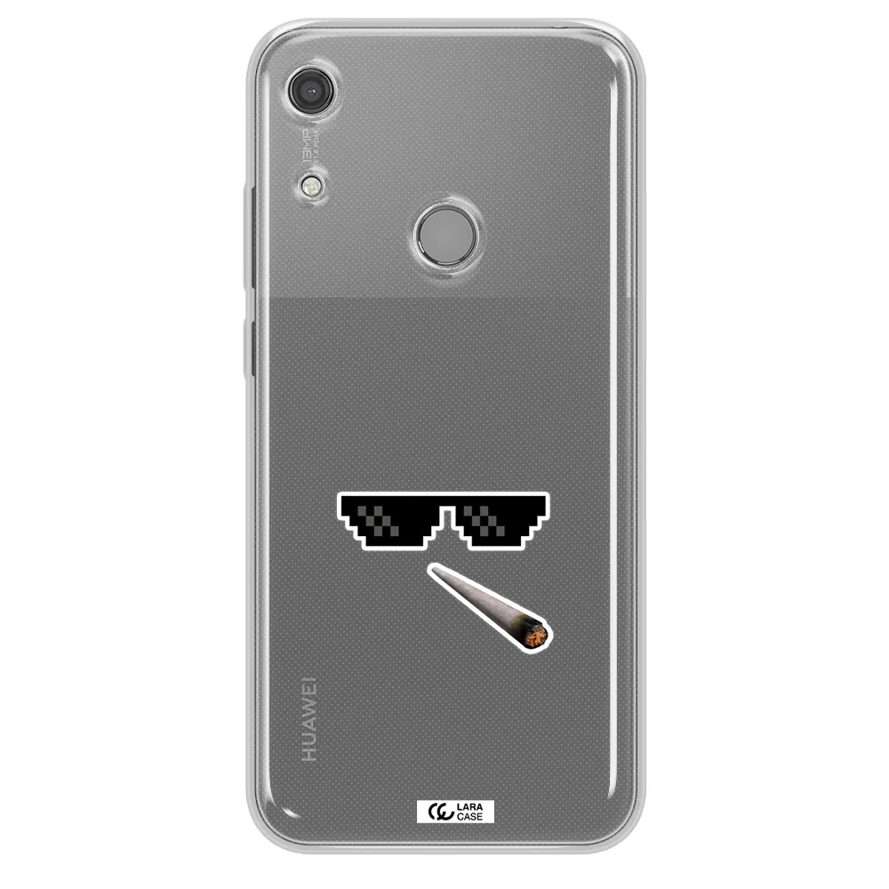 a cigarette and sunglasses Huawei Y6S Clear TPU Case