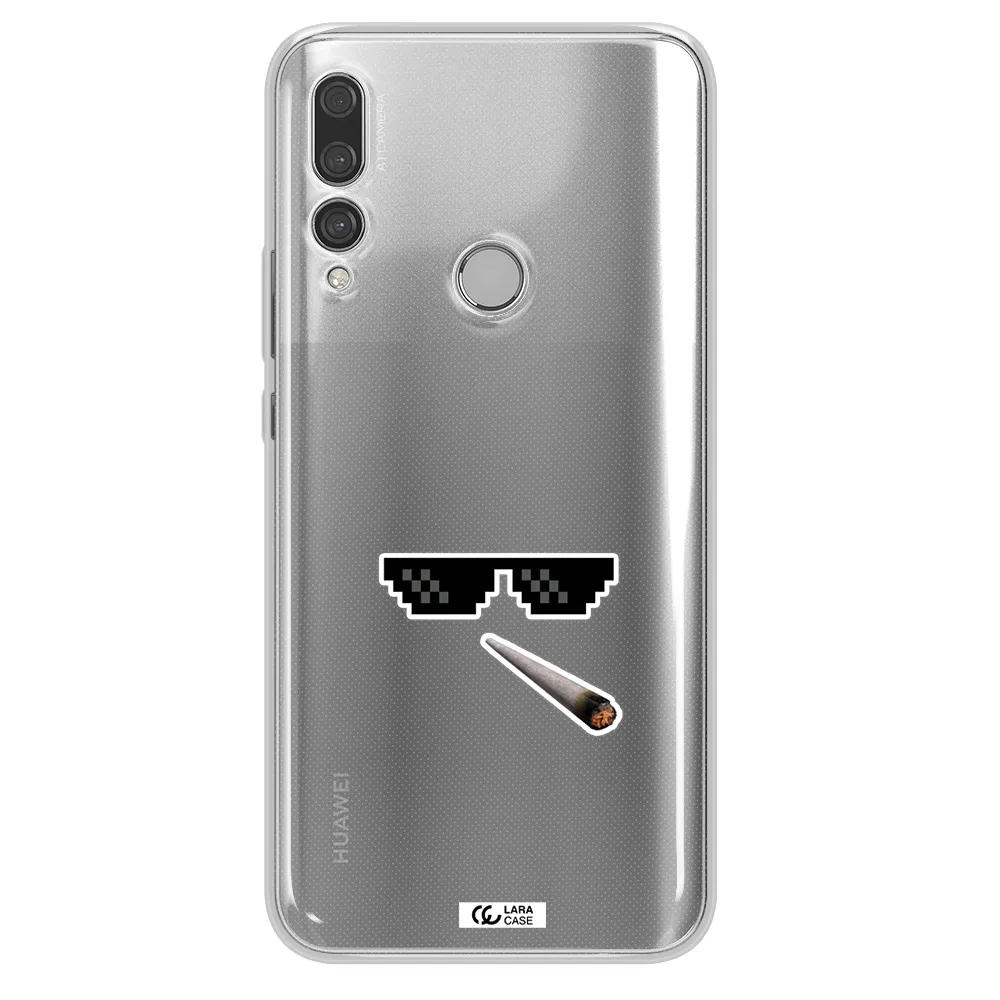 a cigarette and sunglasses Huawei Y9 Prime 2019 Clear TPU Case