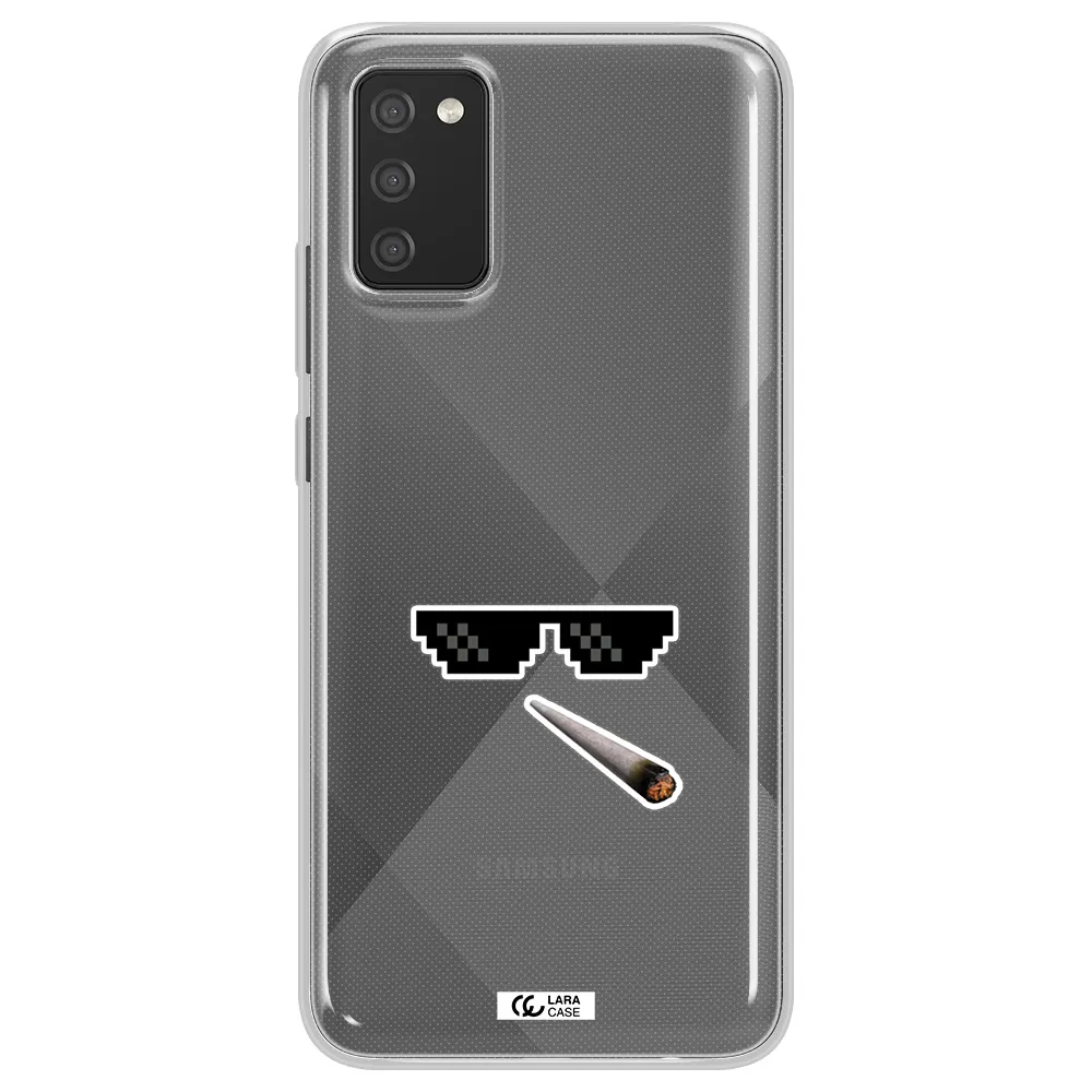 a cigarette and sunglasses Samsung A02S Clear TPU Case