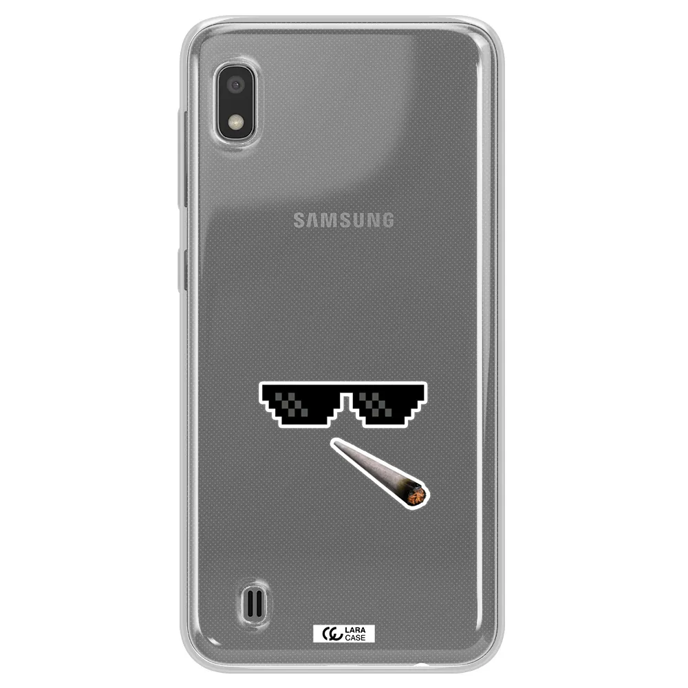 a cigarette and sunglasses Samsung A10 Clear TPU Case