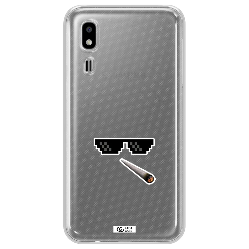 a cigarette and sunglasses Samsung A2 Core Clear TPU Case