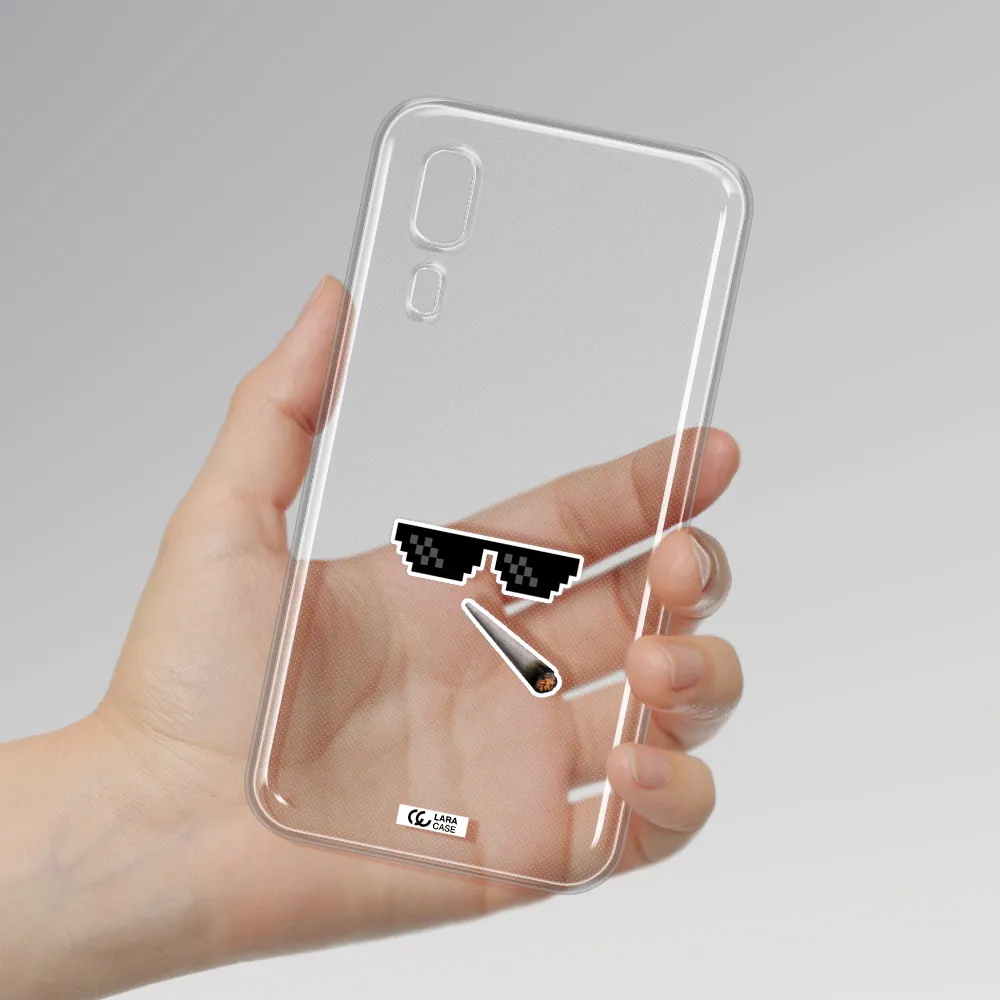 a cigarette and sunglasses Samsung A2 Core Clear TPU Case