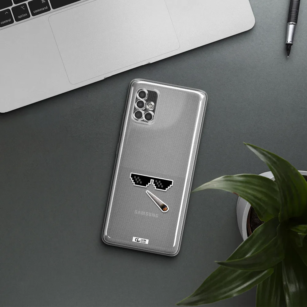 A Cigarette And Sunglasses Samsung A40S Clear Tpu Case