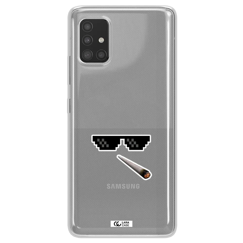 a cigarette and sunglasses Samsung A51 Clear TPU Case