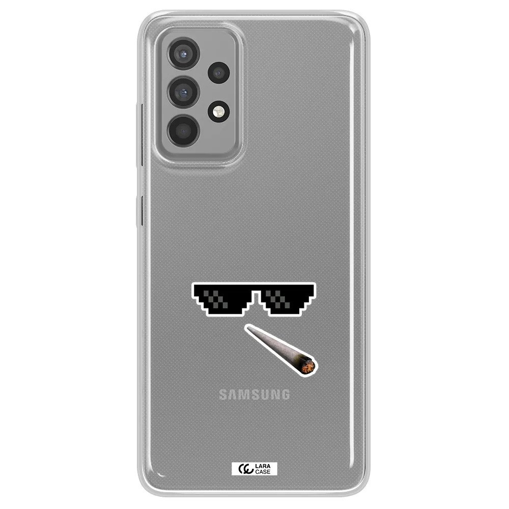 a cigarette and sunglasses Samsung A52 Clear TPU Case