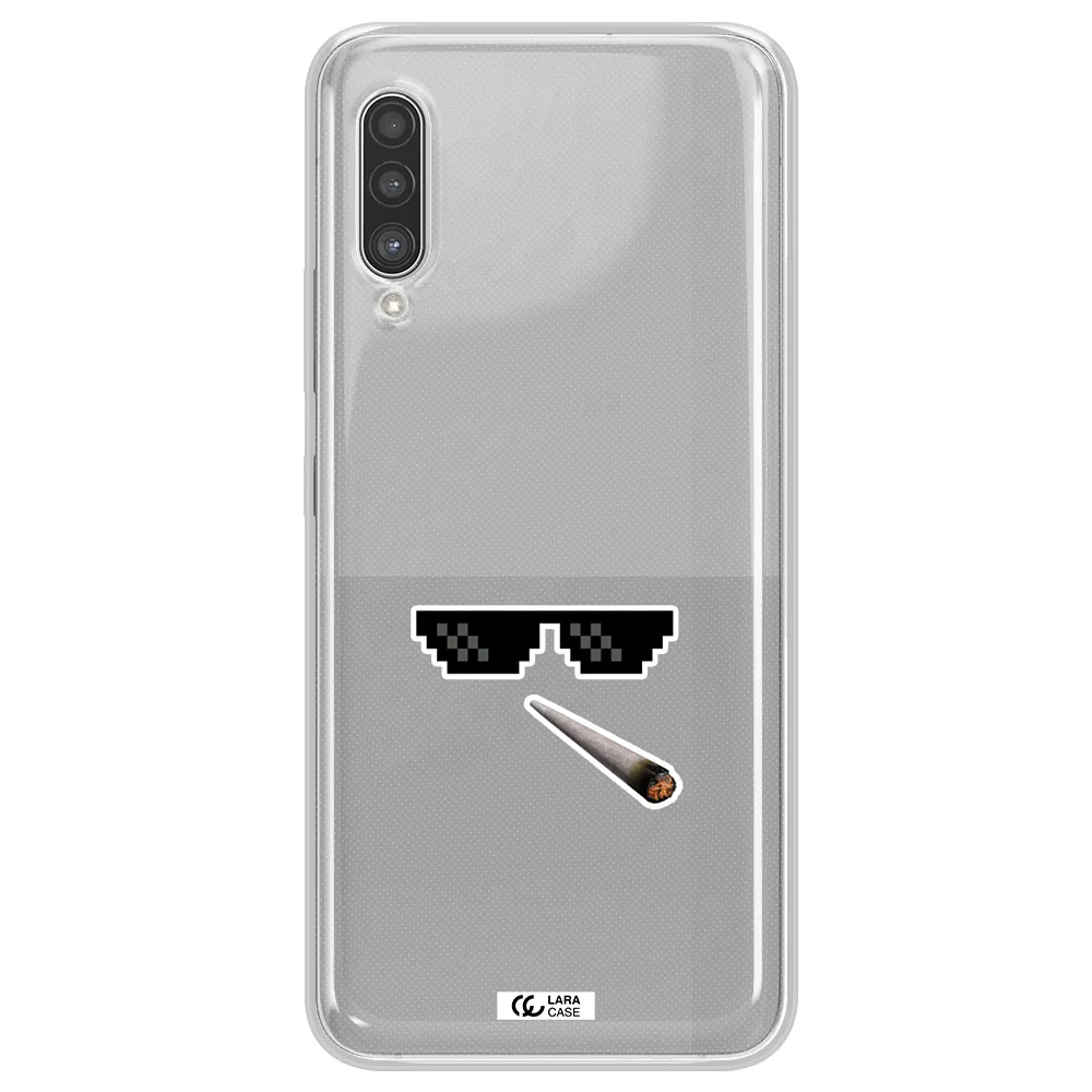 a cigarette and sunglasses Samsung A90 Clear TPU Case