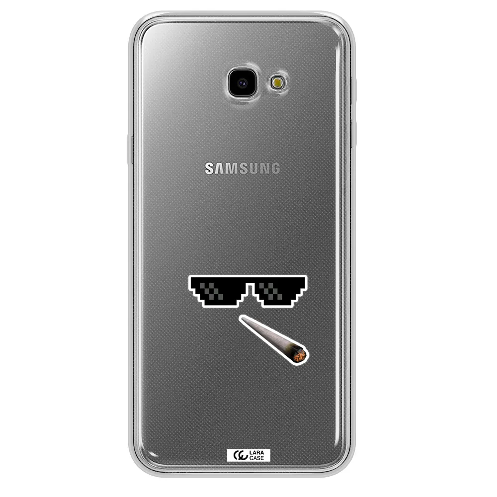 a cigarette and sunglasses Samsung J4 Plus Clear TPU Case