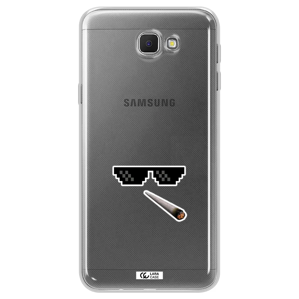 a cigarette and sunglasses Samsung J5 Prime Clear TPU Case