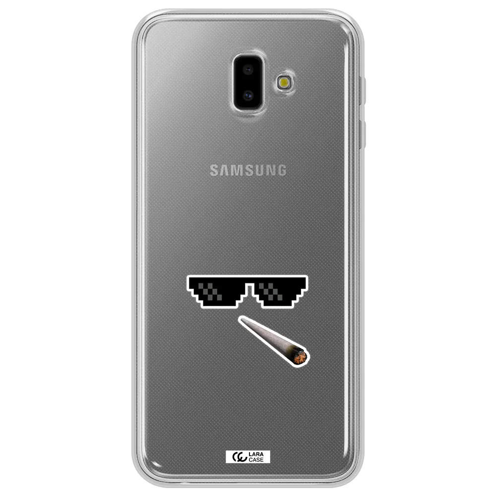 a cigarette and sunglasses Samsung J6 Plus Clear TPU Case
