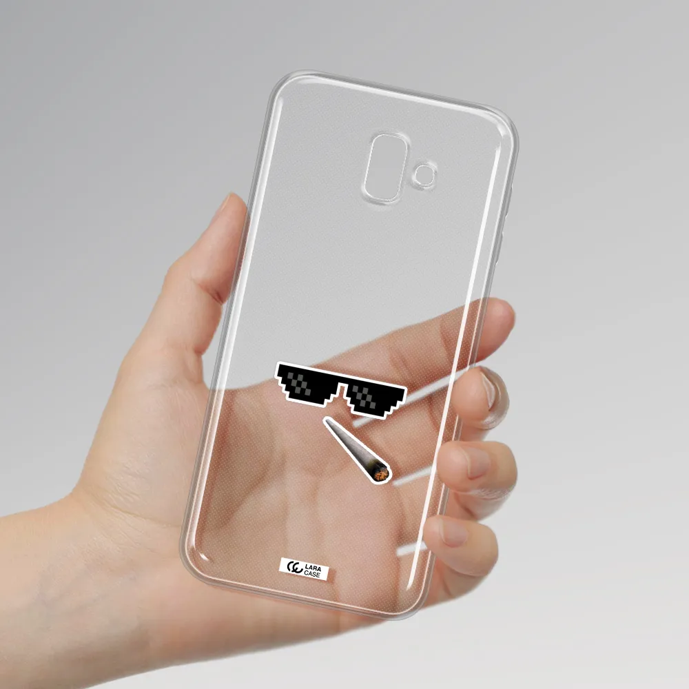 a cigarette and sunglasses Samsung J6 Plus Clear TPU Case