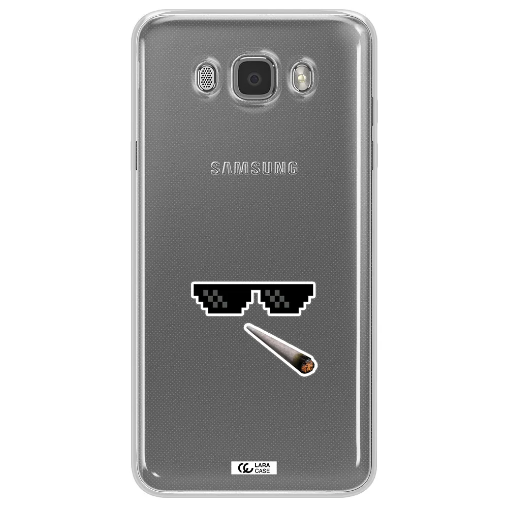 a cigarette and sunglasses Samsung J7 2016 Clear TPU Case
