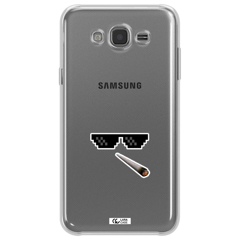 a cigarette and sunglasses Samsung J7 Clear TPU Case