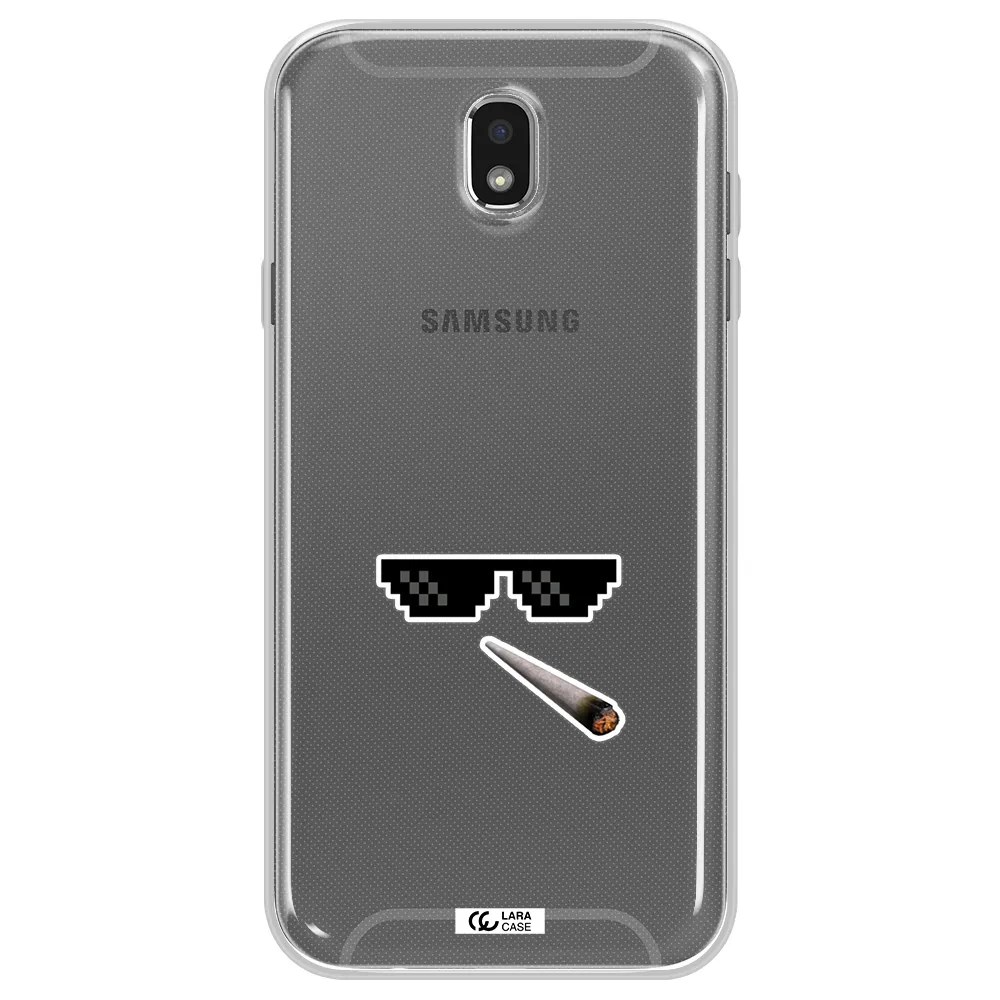 a cigarette and sunglasses Samsung J7 Pro Clear TPU Case