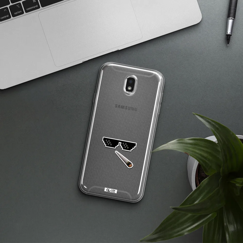 a cigarette and sunglasses Samsung J7 Pro Clear TPU Case