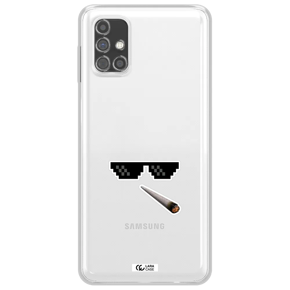 a cigarette and sunglasses Samsung M31S Clear TPU Case