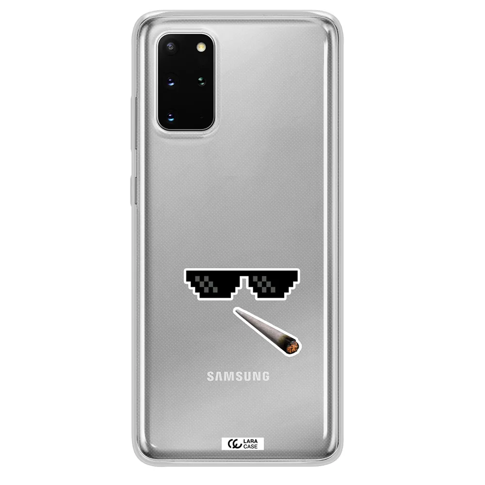 a cigarette and sunglasses Samsung S 20 Plus Clear TPU Case