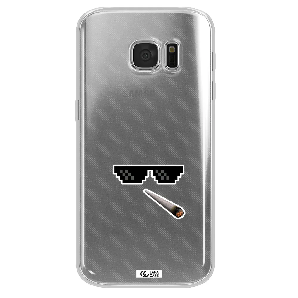a cigarette and sunglasses Samsung S 7 Clear TPU Case