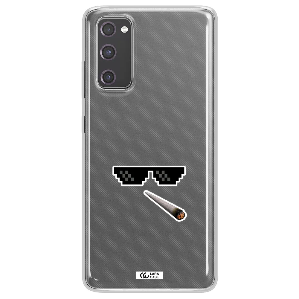 a cigarette and sunglasses Samsung S20 Fe Clear TPU Case
