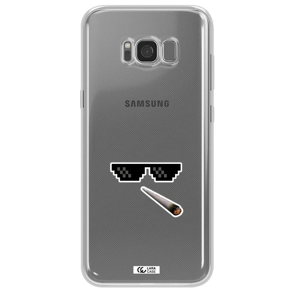 a cigarette and sunglasses Samsung S8 Plus Clear TPU Case