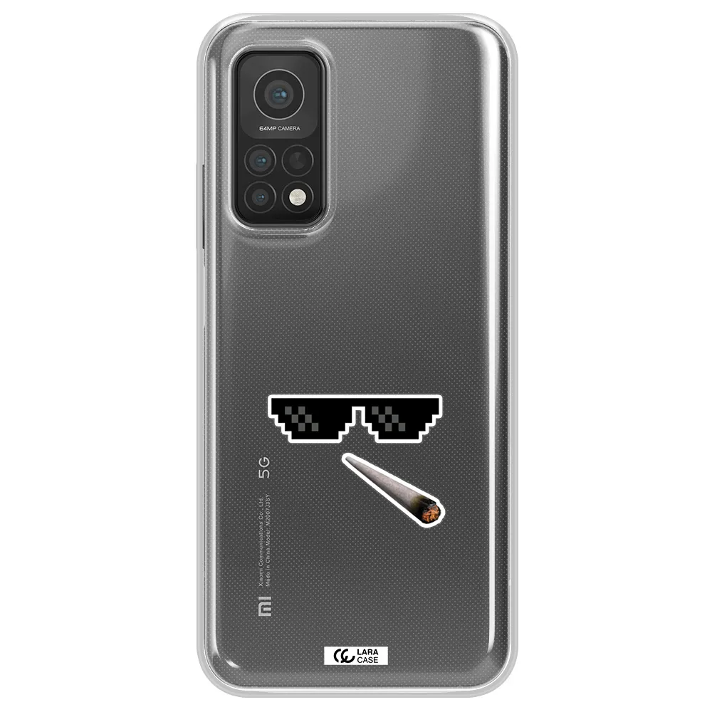 a cigarette and sunglasses Xiaomi Mi 10T Clear TPU Case