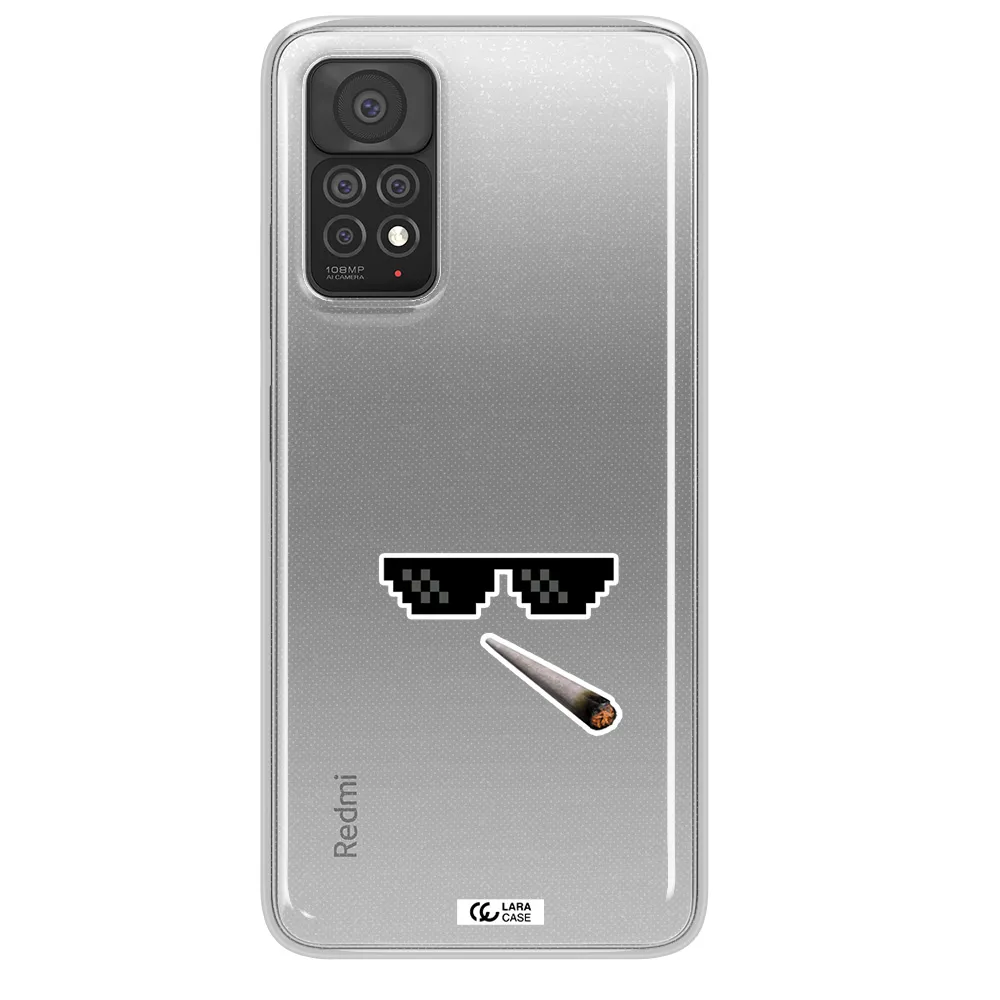 a cigarette and sunglasses Xiaomi Note 11 Pro Clear TPU Case