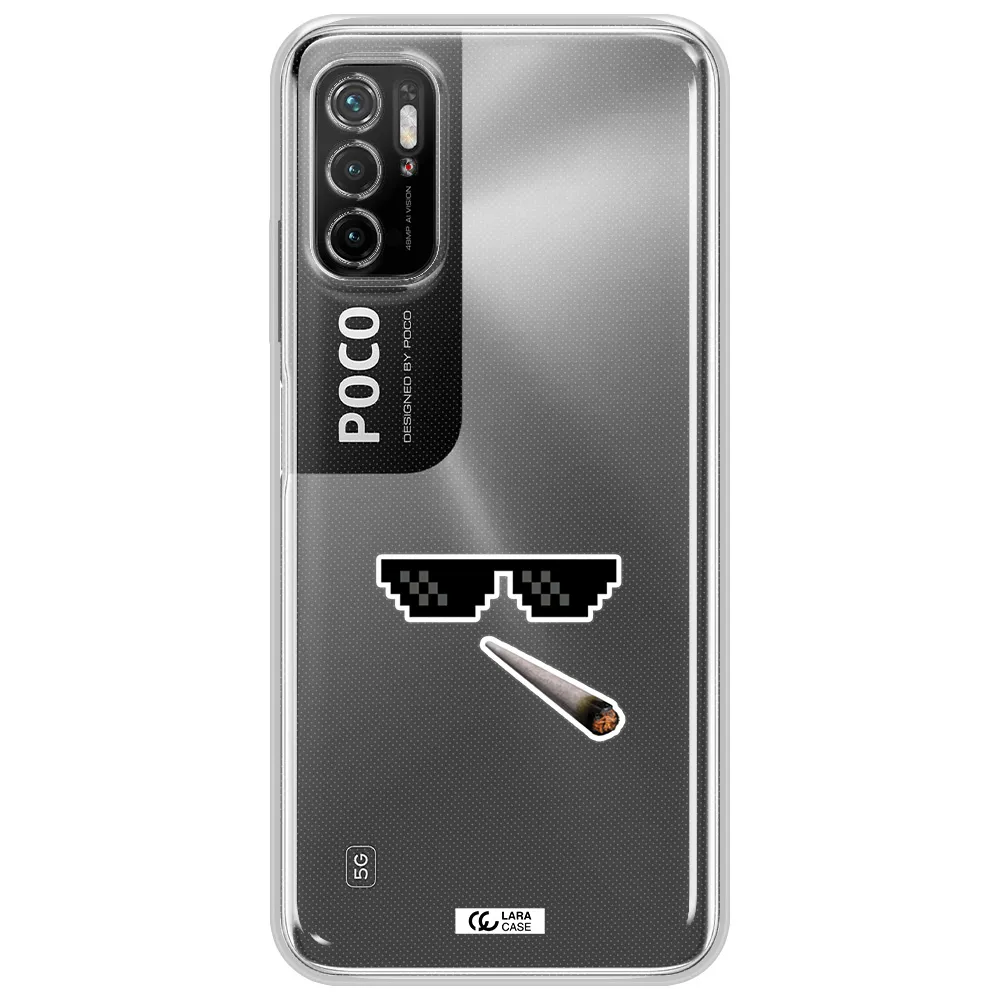 A Cigarette And Sunglasses Xiaomi Poco M3 Pro Clear Tpu Case
