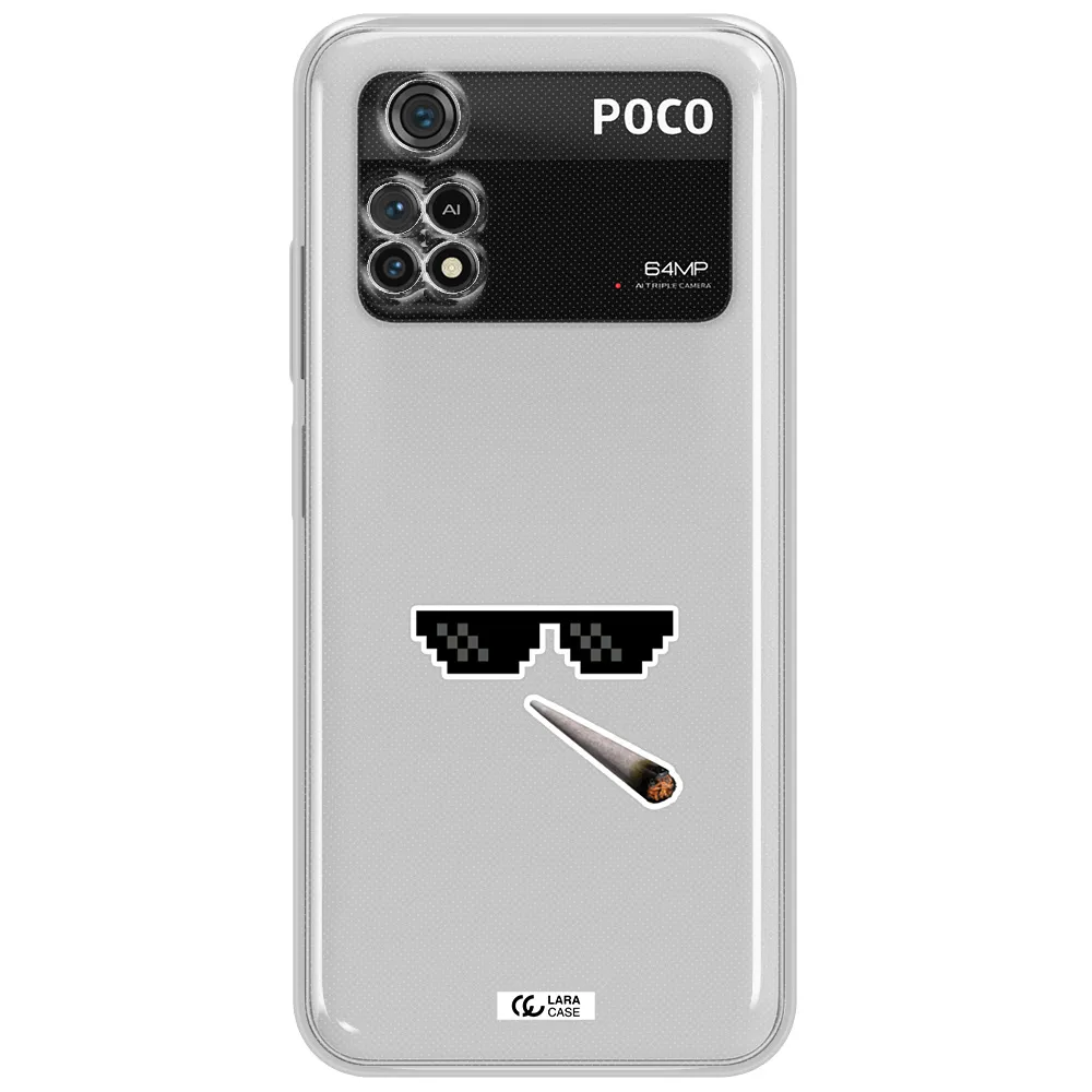 A Cigarette And Sunglasses Xiaomi Poco M4 Pro 4G Clear Tpu Case