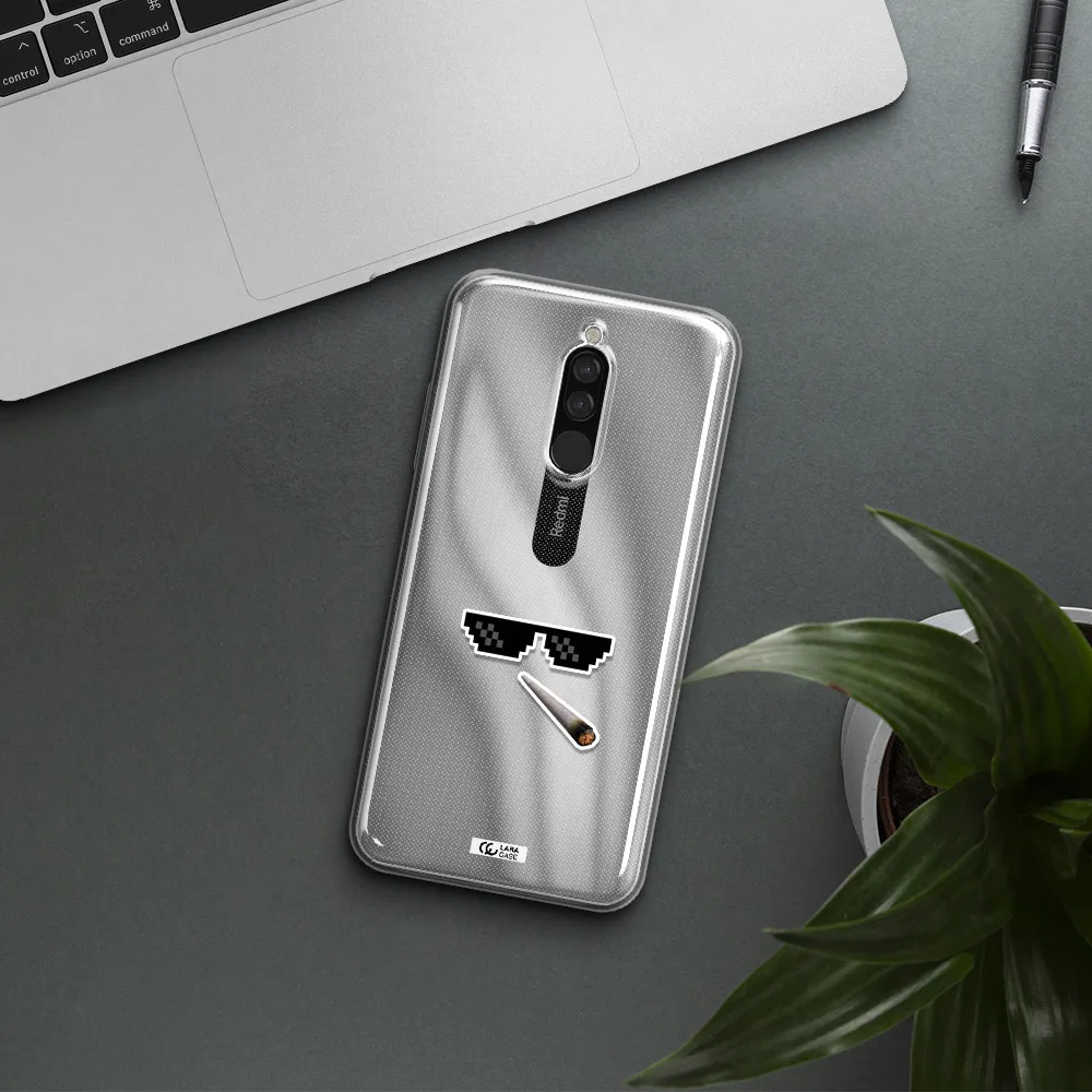 A Cigarette And Sunglasses Xiaomi Redmi 8 Clear Tpu Case