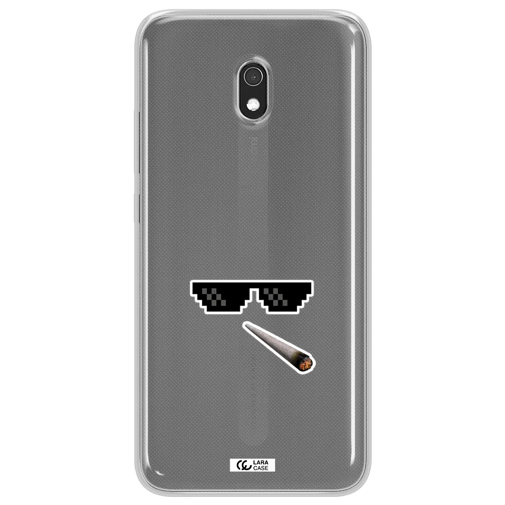 a cigarette and sunglasses Xiaomi Redmi 8A Clear TPU Case