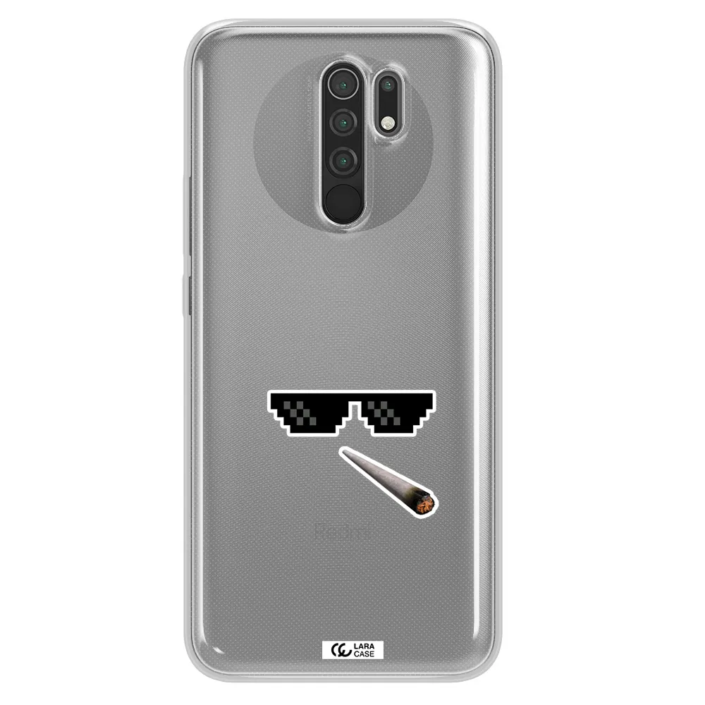 a cigarette and sunglasses Xiaomi Redmi 9 Clear TPU Case