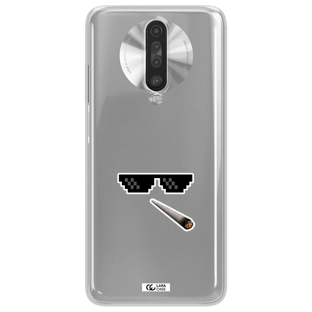 a cigarette and sunglasses Xiaomi Redmi K30 Clear TPU Case