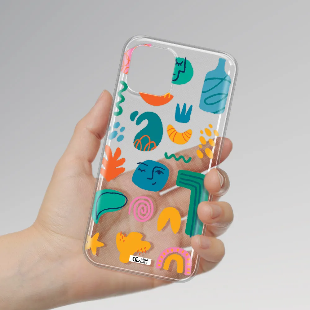 a collection of colorful shapes Apple iPhone 12 mini Clear TPU Case