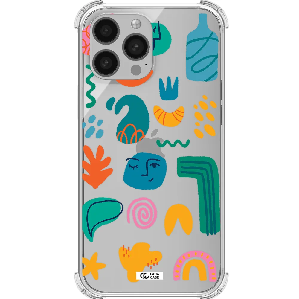 a collection of colorful shapes Apple iPhone 13 Pro Clear PC Case