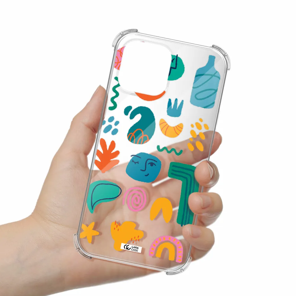 a collection of colorful shapes Apple iPhone 13 Pro Clear PC Case