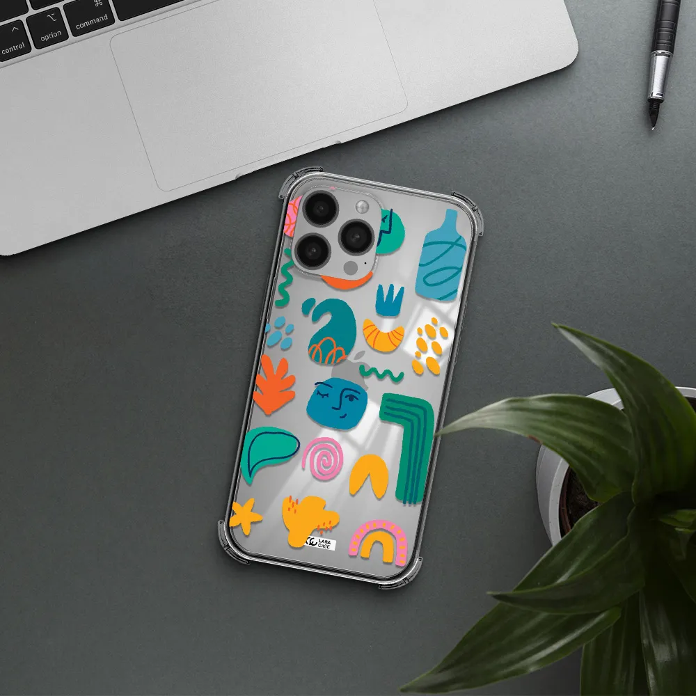 a collection of colorful shapes Apple iPhone 13 Pro Clear PC Case