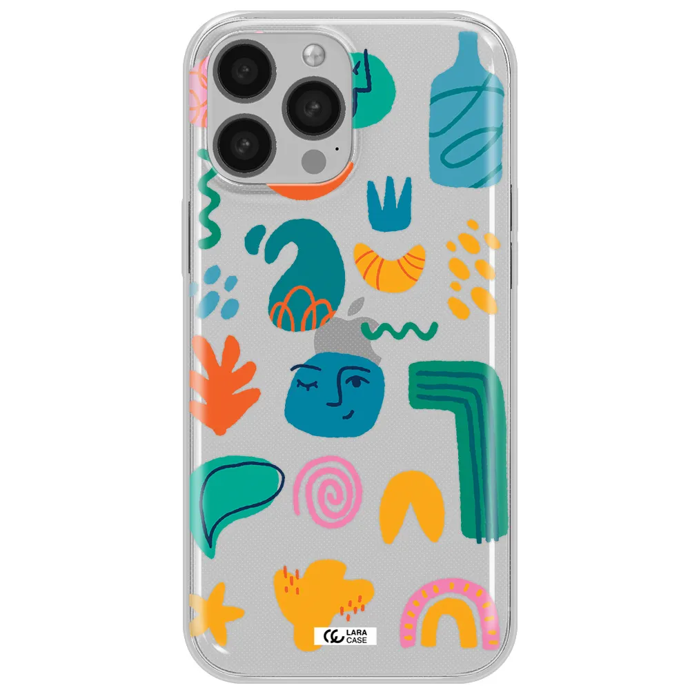 a collection of colorful shapes Apple iPhone 13 Pro Clear TPU Case