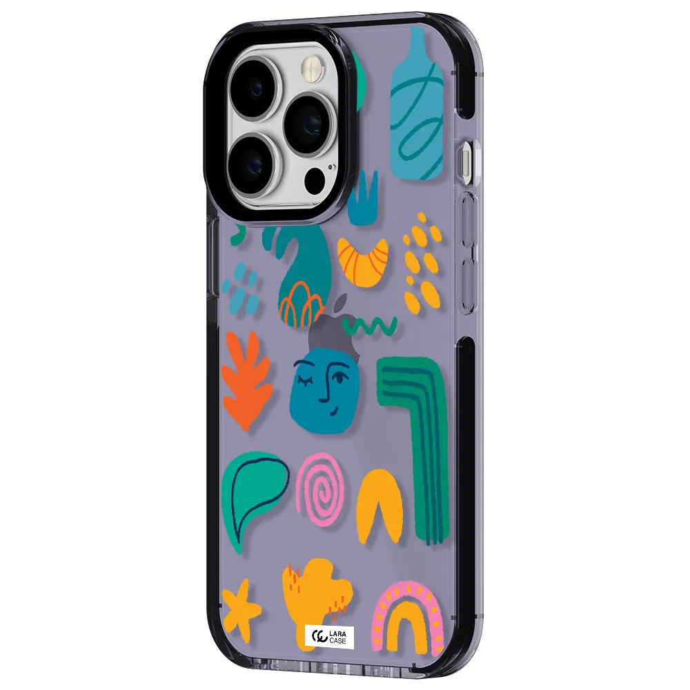 a collection of colorful shapes Apple iPhone 13 Pro impact Lilac Case