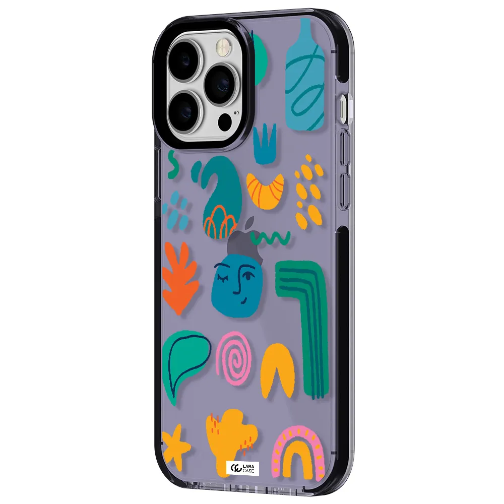 a collection of colorful shapes Apple iPhone 13 Pro Max impact Lilac Case