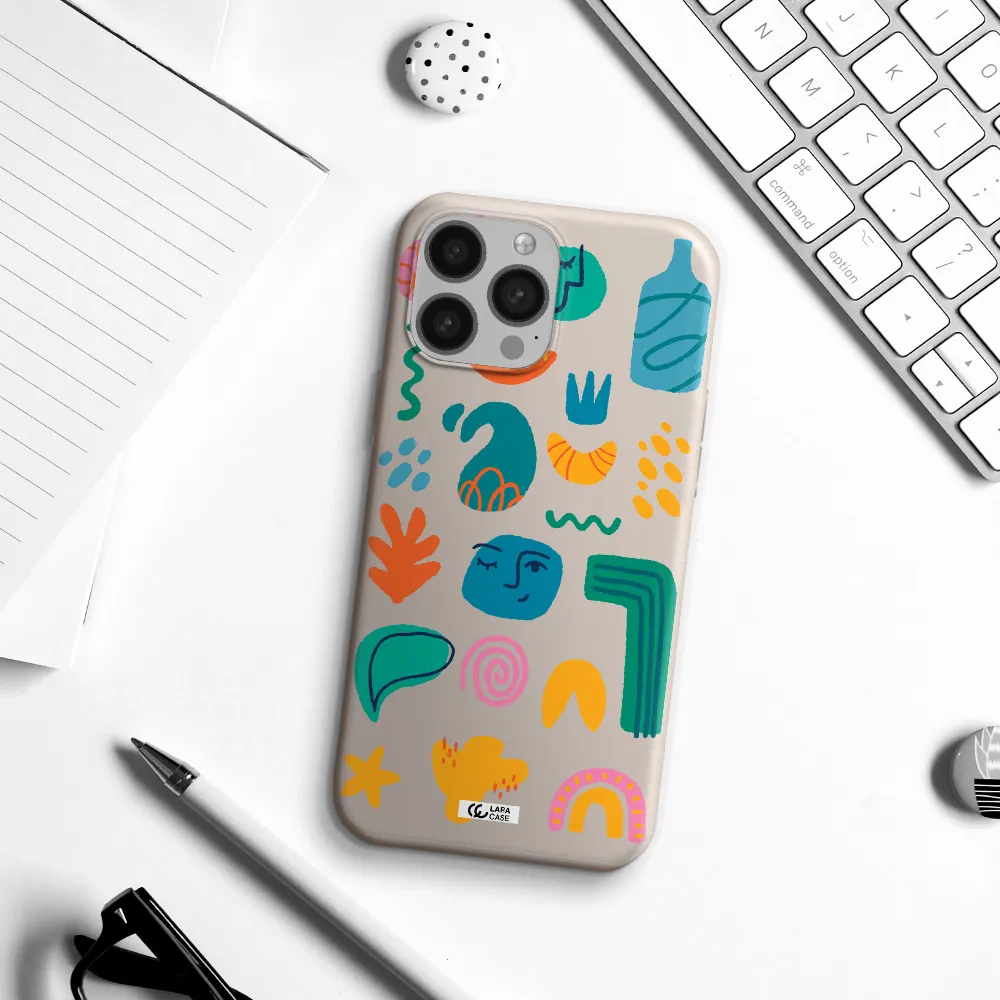 a collection of colorful shapes Apple iPhone 13 Pro Silicone Stone Case