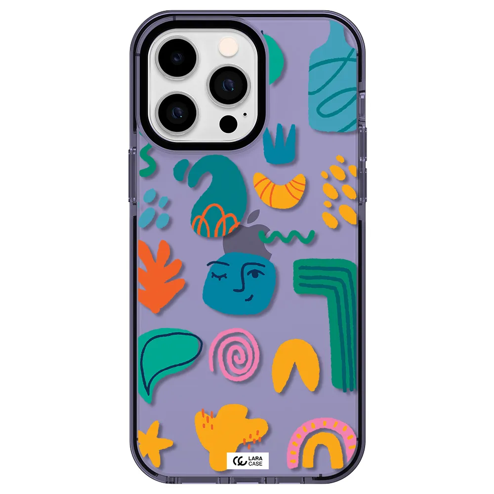 a collection of colorful shapes Apple iPhone 14 pro max impact Lilac Case