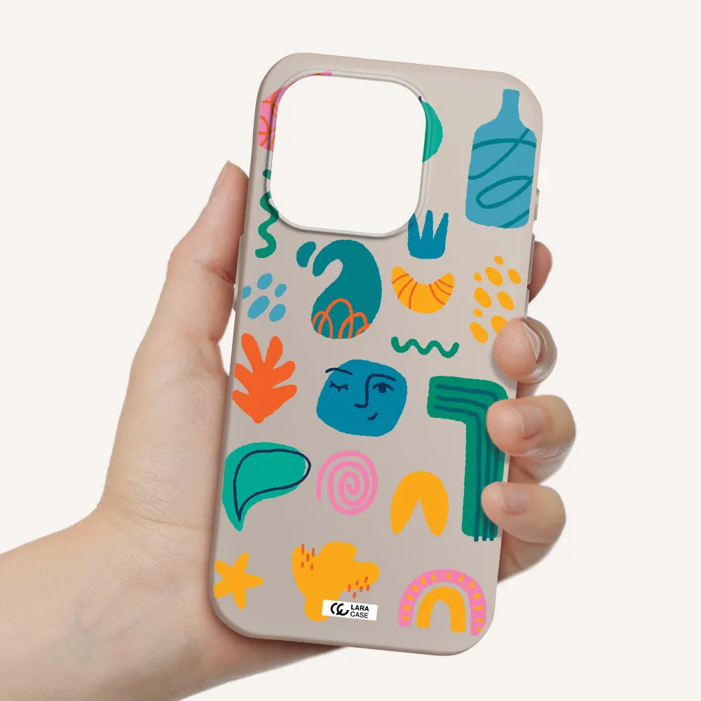 A Collection Of Colorful Shapes Apple Iphone 15 Pro Silicone Stone Case