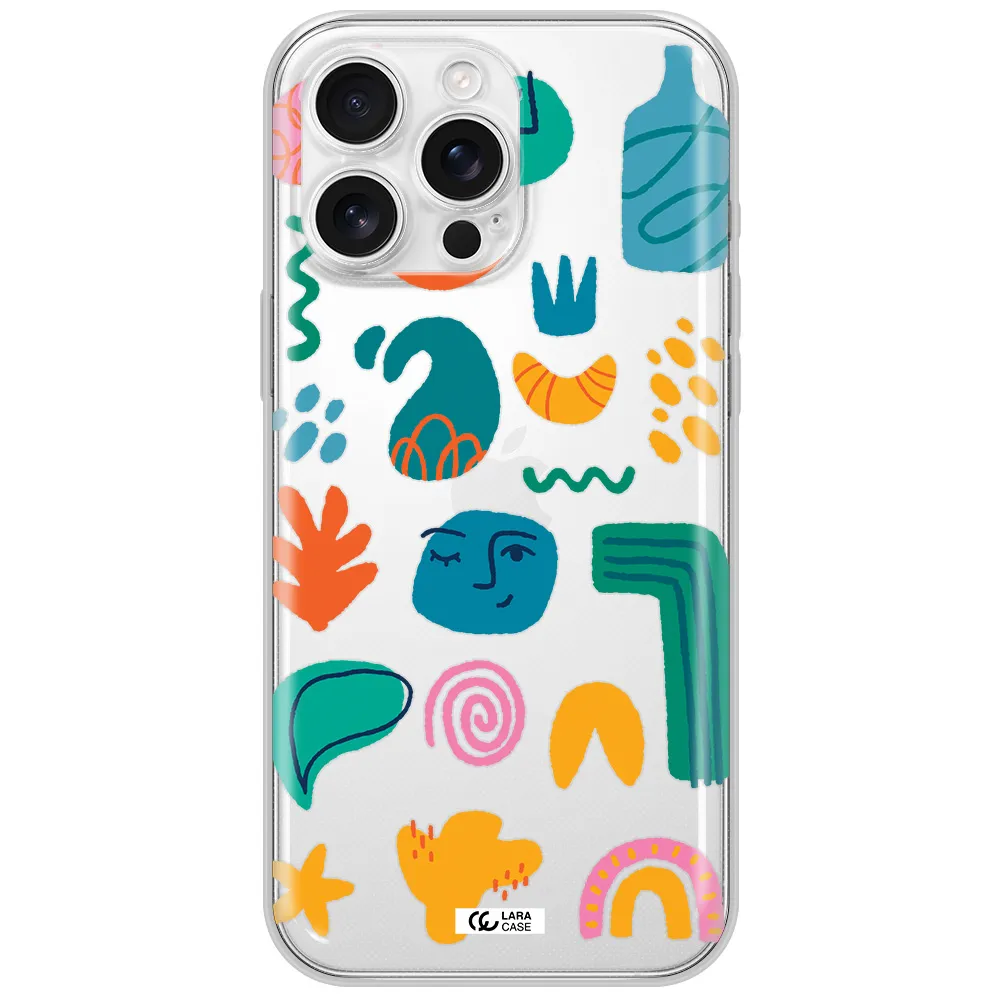 A Collection Of Colorful Shapes Apple Iphone 16 Pro Max Clear Tpu Case