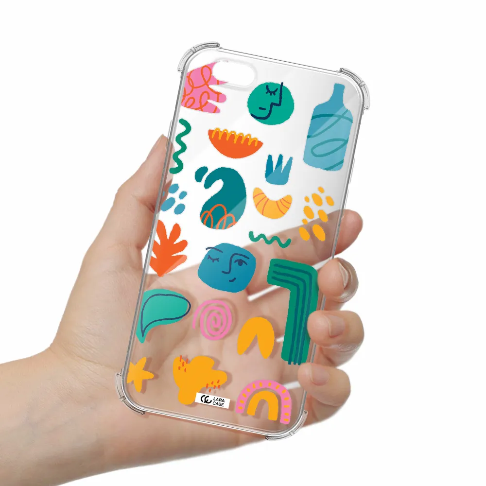 a collection of colorful shapes Apple iPhone 6 Clear PC Case